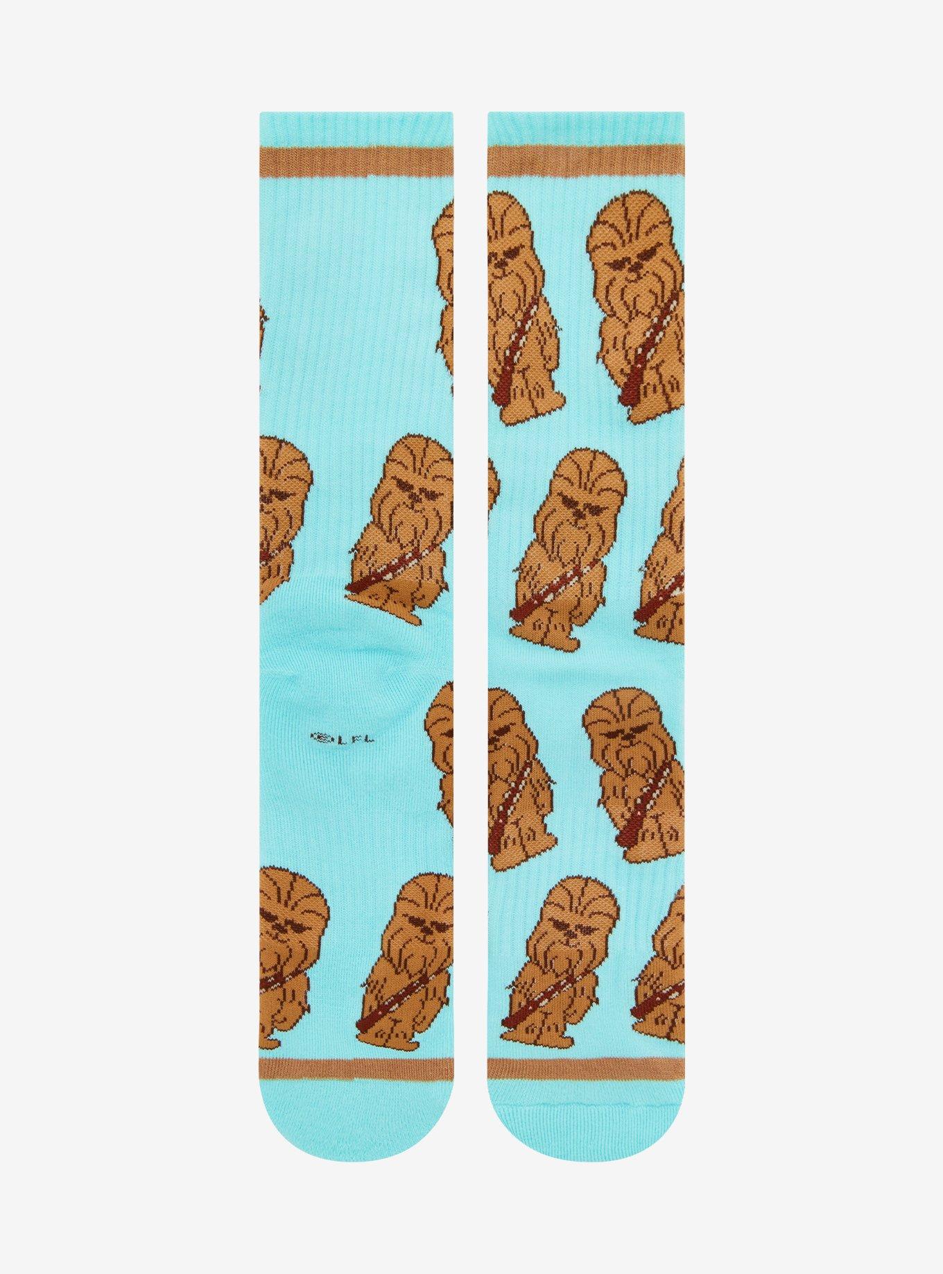 Star Wars Chewbacca Chibi Portrait Allover Print Crew Socks - BoxLunch Exclusive, , hi-res