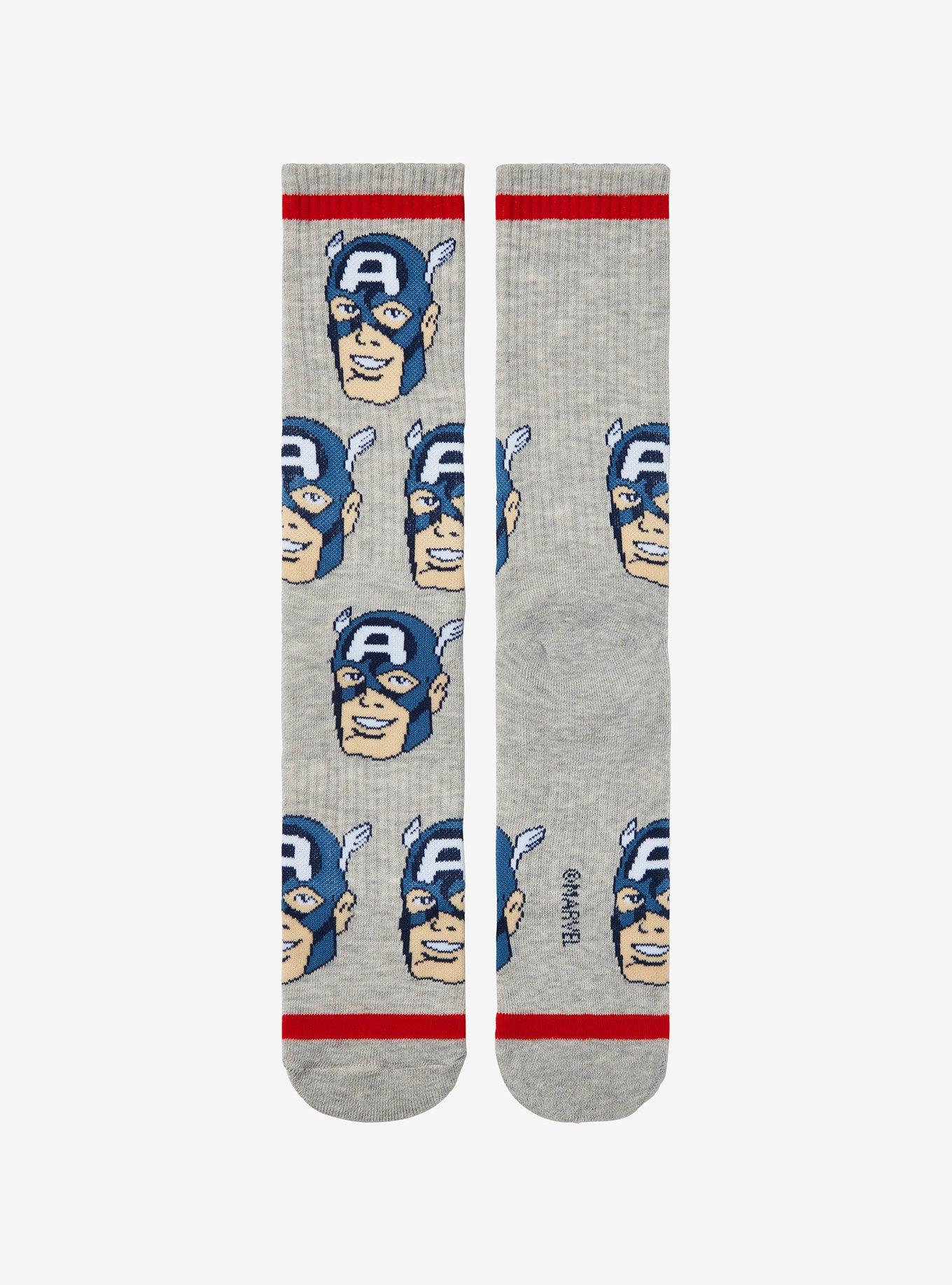 Marvel Captain America Allover Print Crew Socks 0 BoxLunch Exclusive