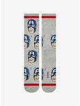 Marvel Captain America Allover Print Crew Socks 0 BoxLunch Exclusive, , alternate