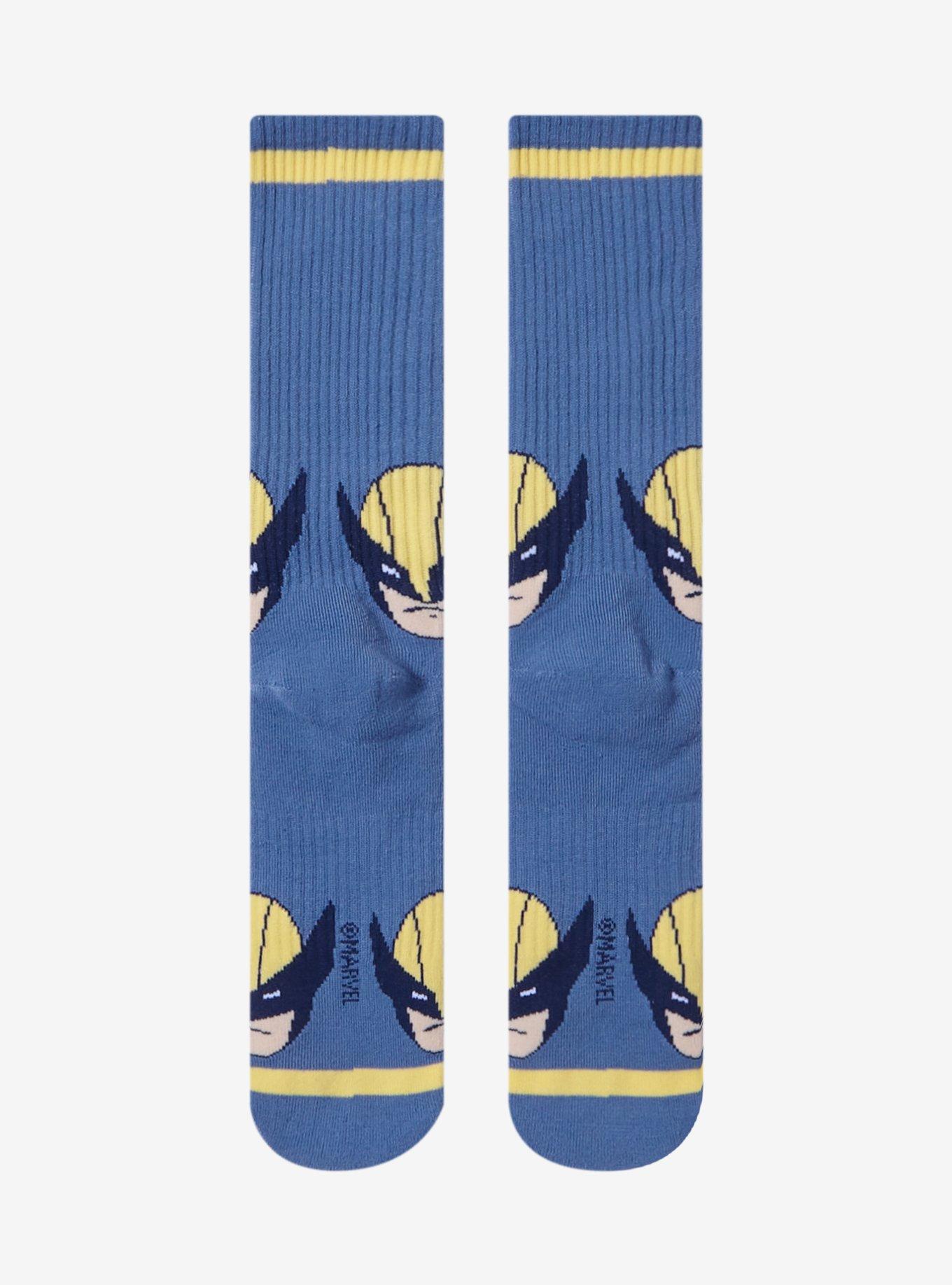 Marvel X-Men Wolverine Allover Print Crew Socks - BoxLunch Exclusive, , alternate