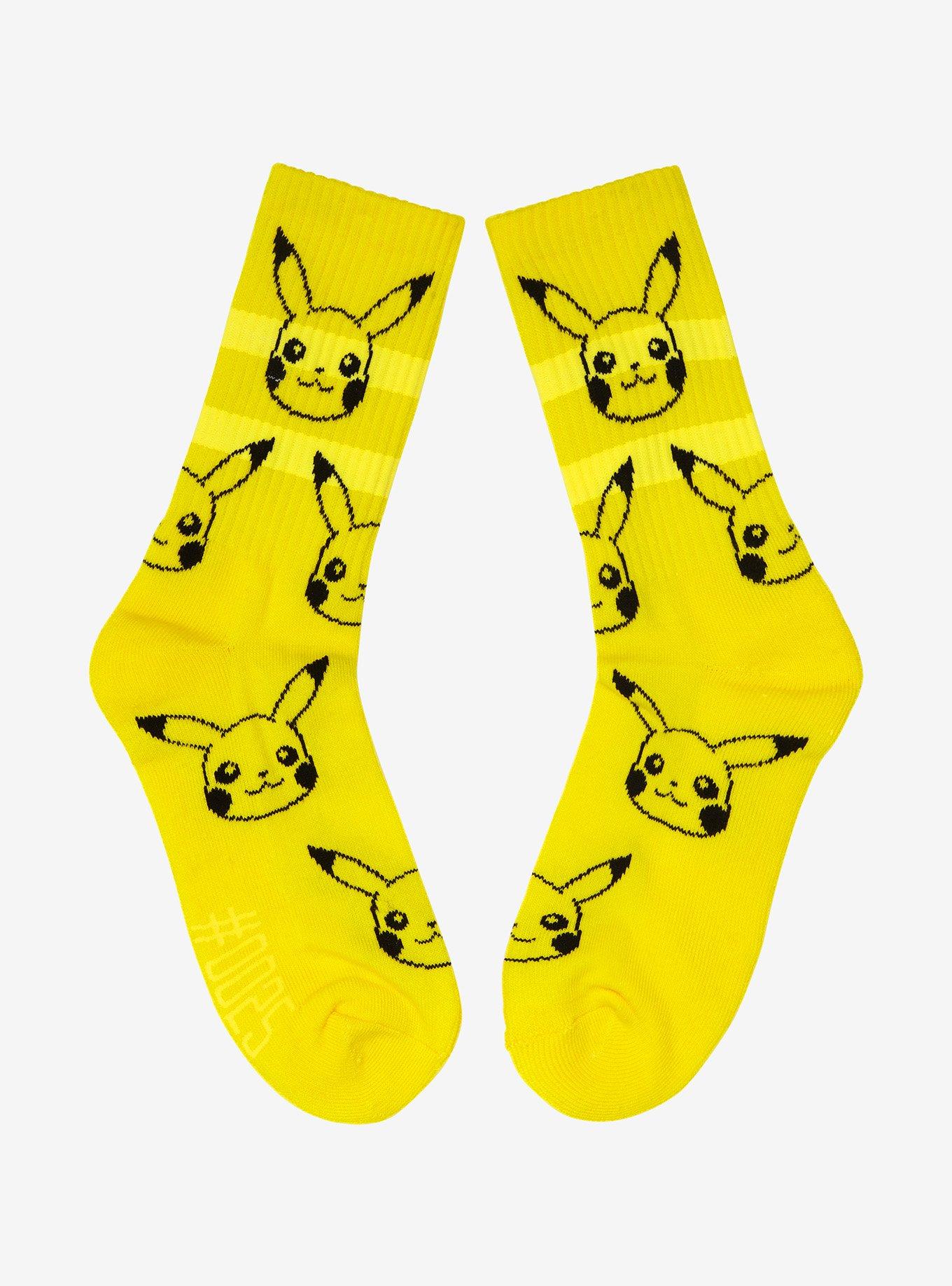 Pok&eacute;mon Pikachu Striped Allover Print Crew Socks - BoxLunch Exclusive, , alternate