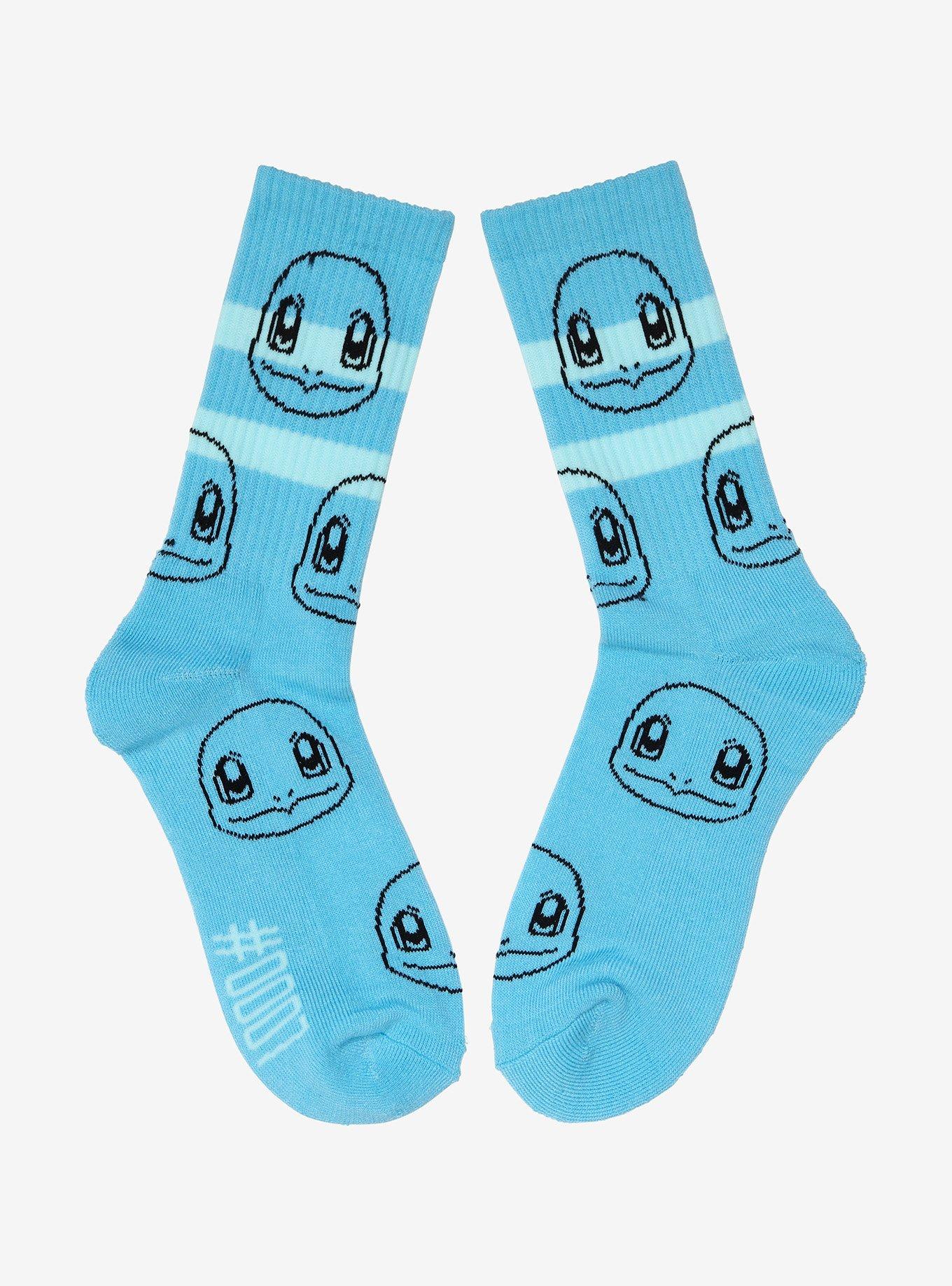 Pok&eacute;mon Squirtle Striped Allover Print Crew Socks - BoxLunch Exclusive, , alternate