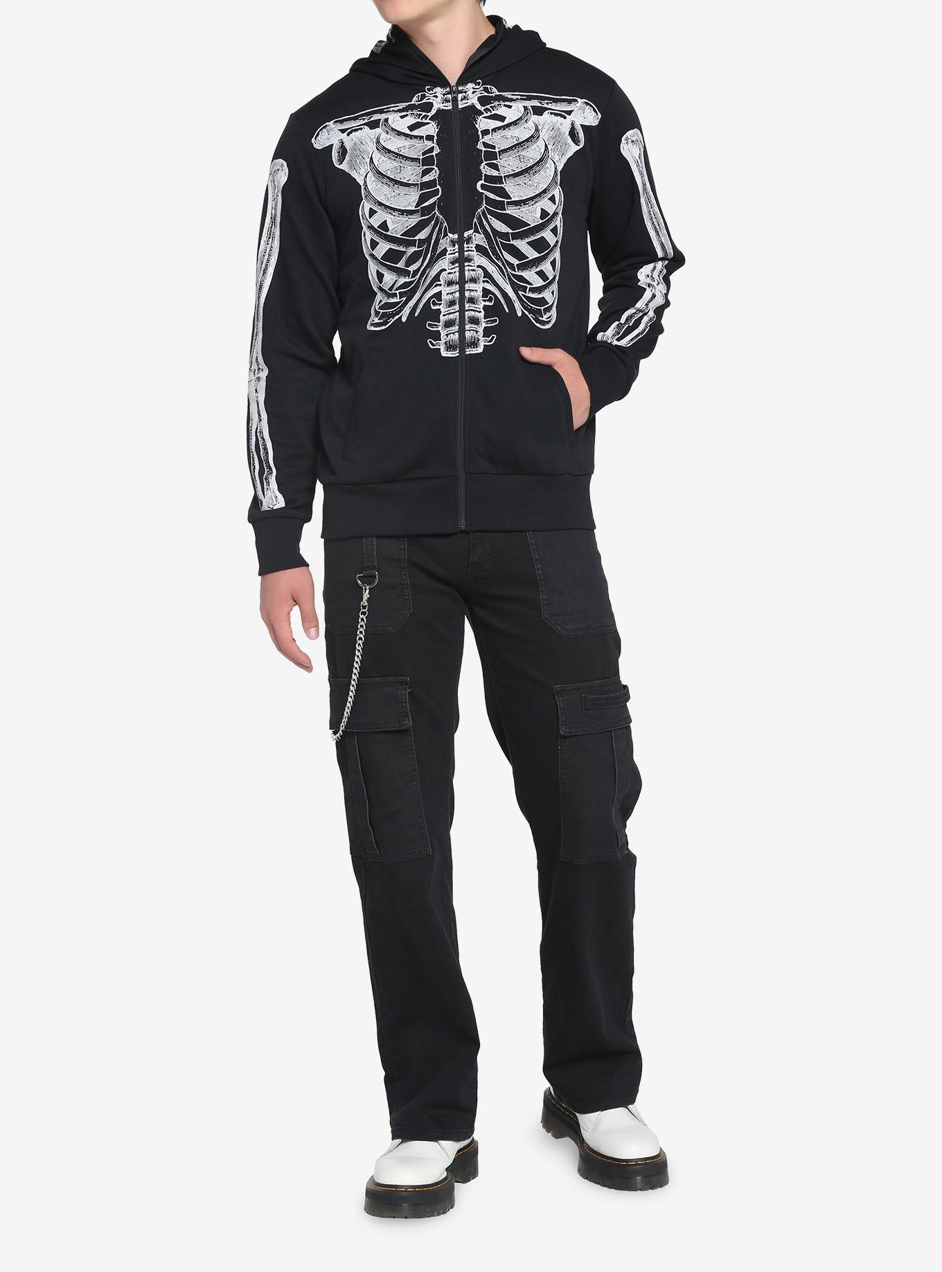 Skeleton Face Full-Zip Hoodie, , alternate