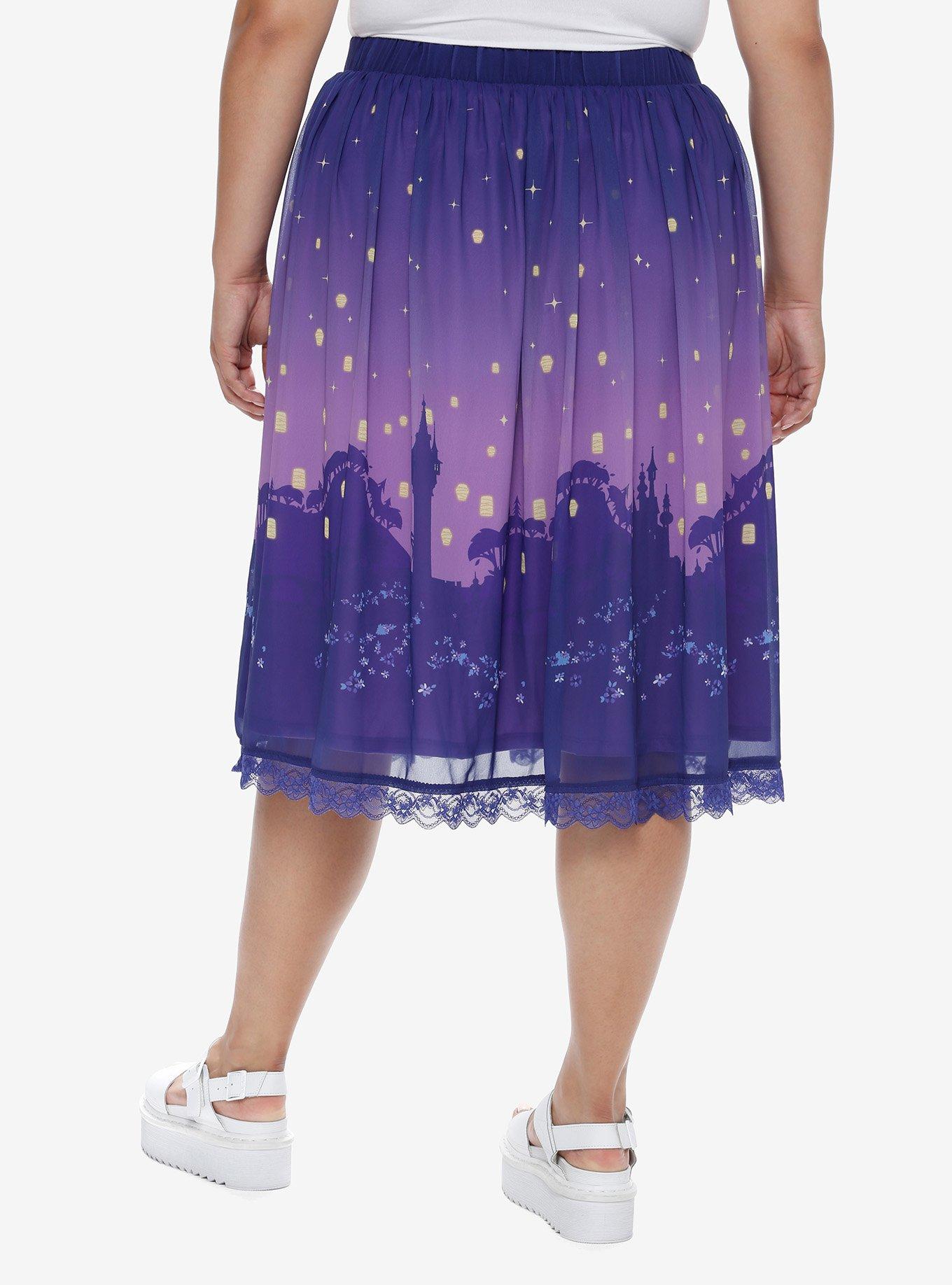 Disney Tangled Lanterns Midi Skirt Plus Size, MULTI, alternate