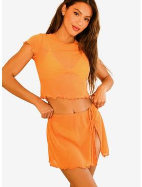 Dippin' Daisy's Stella Swim Skirt Cover-Up Blaze Orange, , hi-res