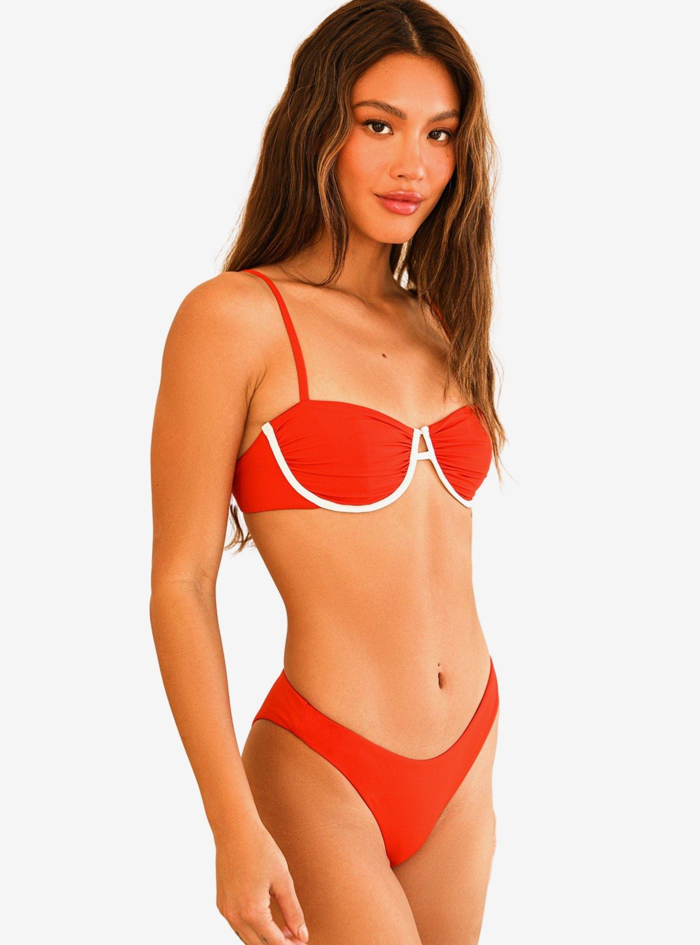 Dippin' Daisy's Starlight Swim Top Poppy Red, RED, alternate