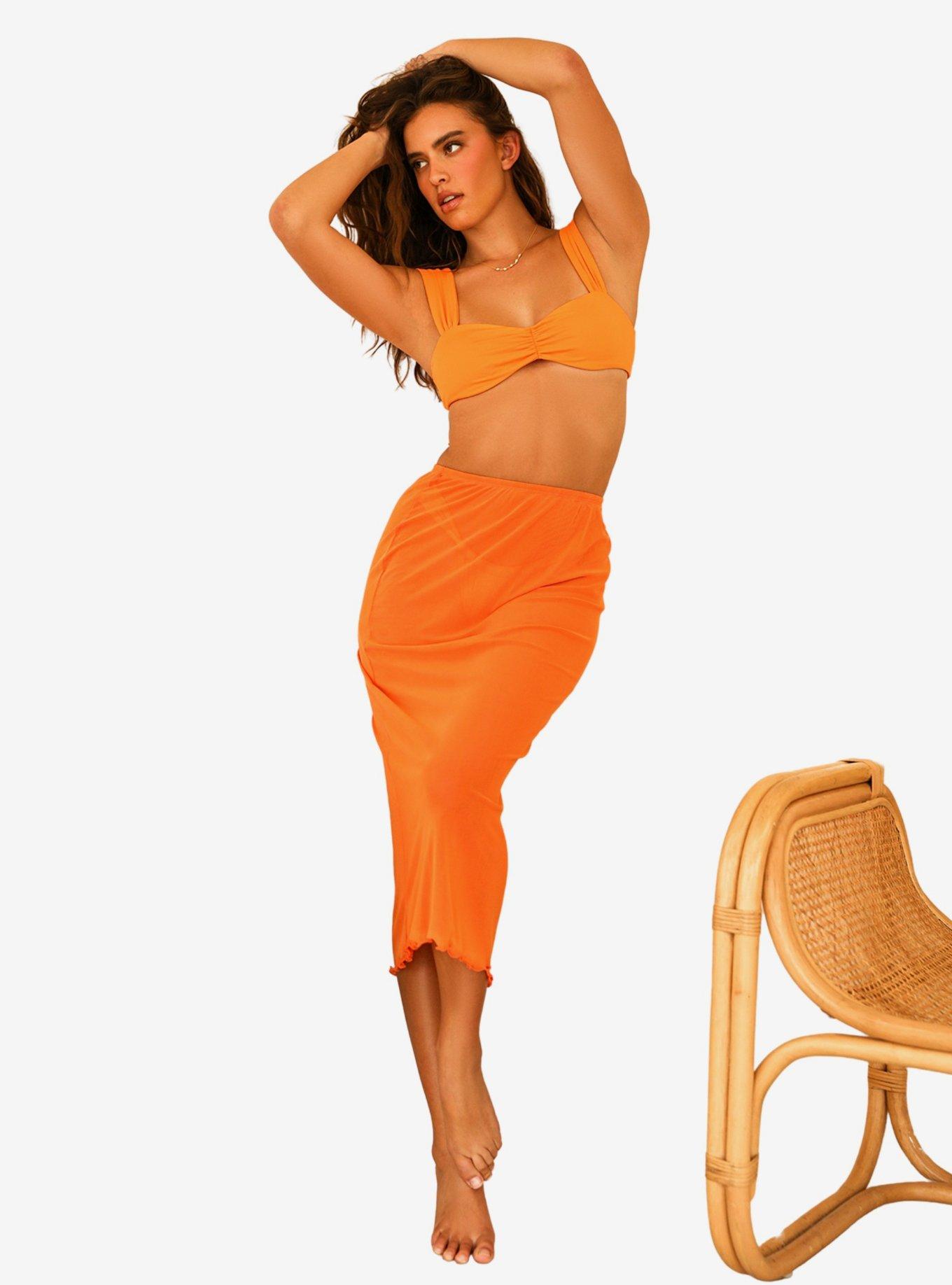 Dippin' Daisy's Indio Swim Skirt Cover-Up Blaze Orange, ORANGE, alternate