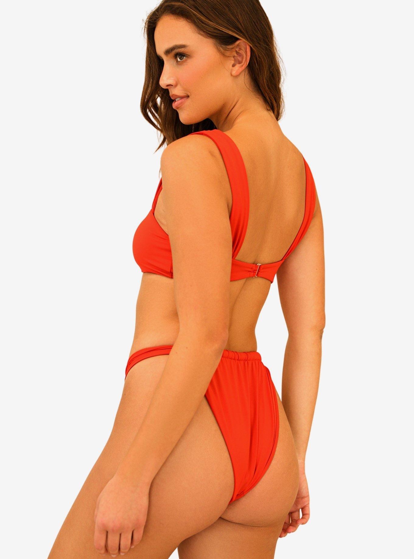 Dippin' Daisy's Eternal Swim Top Poppy Red, RED, alternate