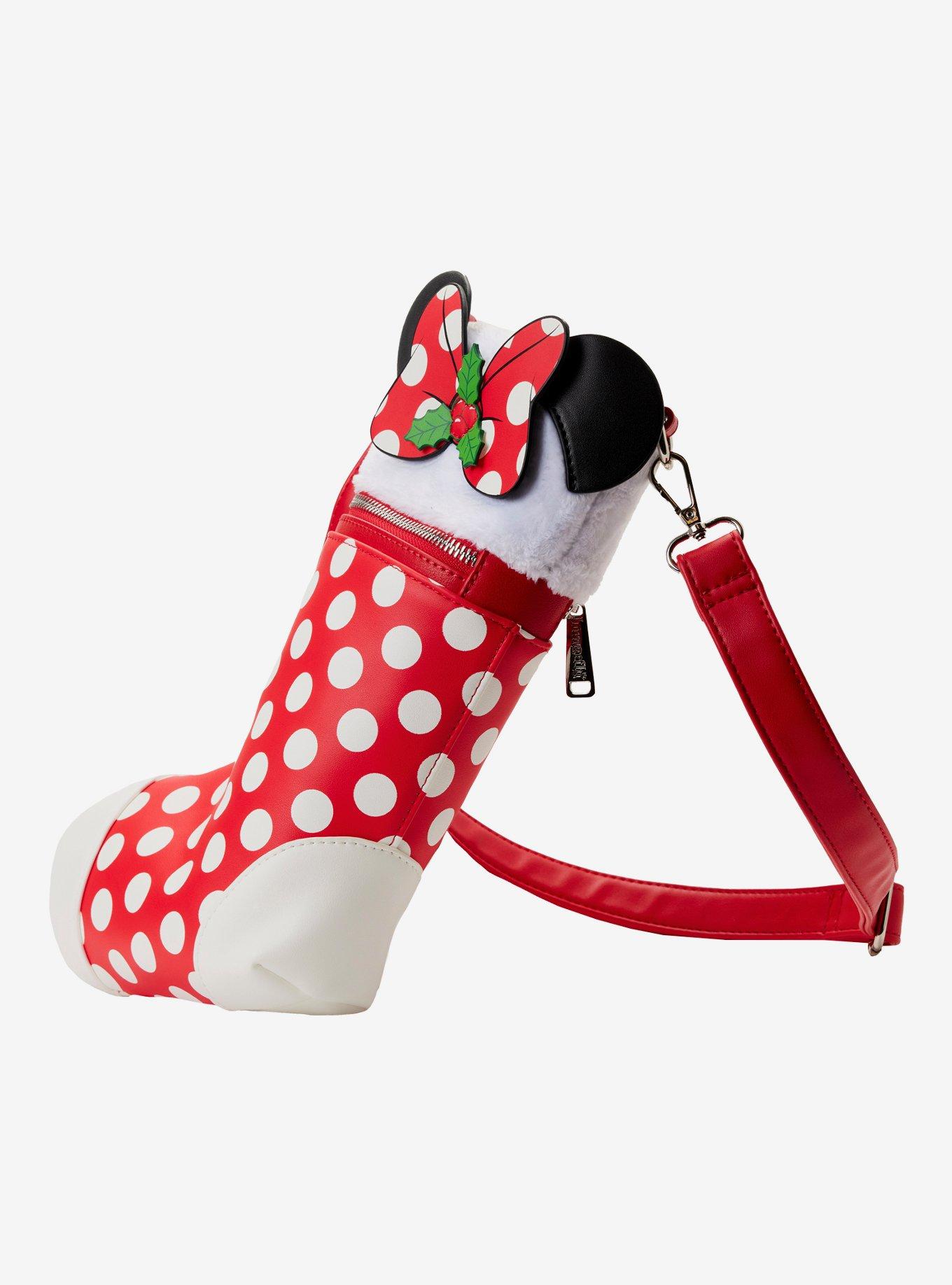 Loungefly Disney Minnie Mouse Holiday Stocking Crossbody Bag, , alternate
