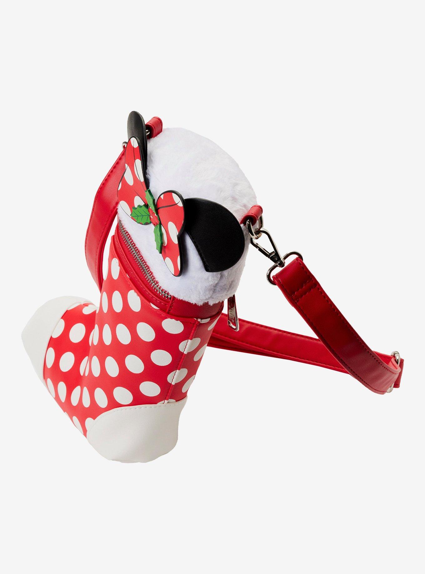 Loungefly Disney Minnie Mouse Holiday Stocking Crossbody Bag, , alternate