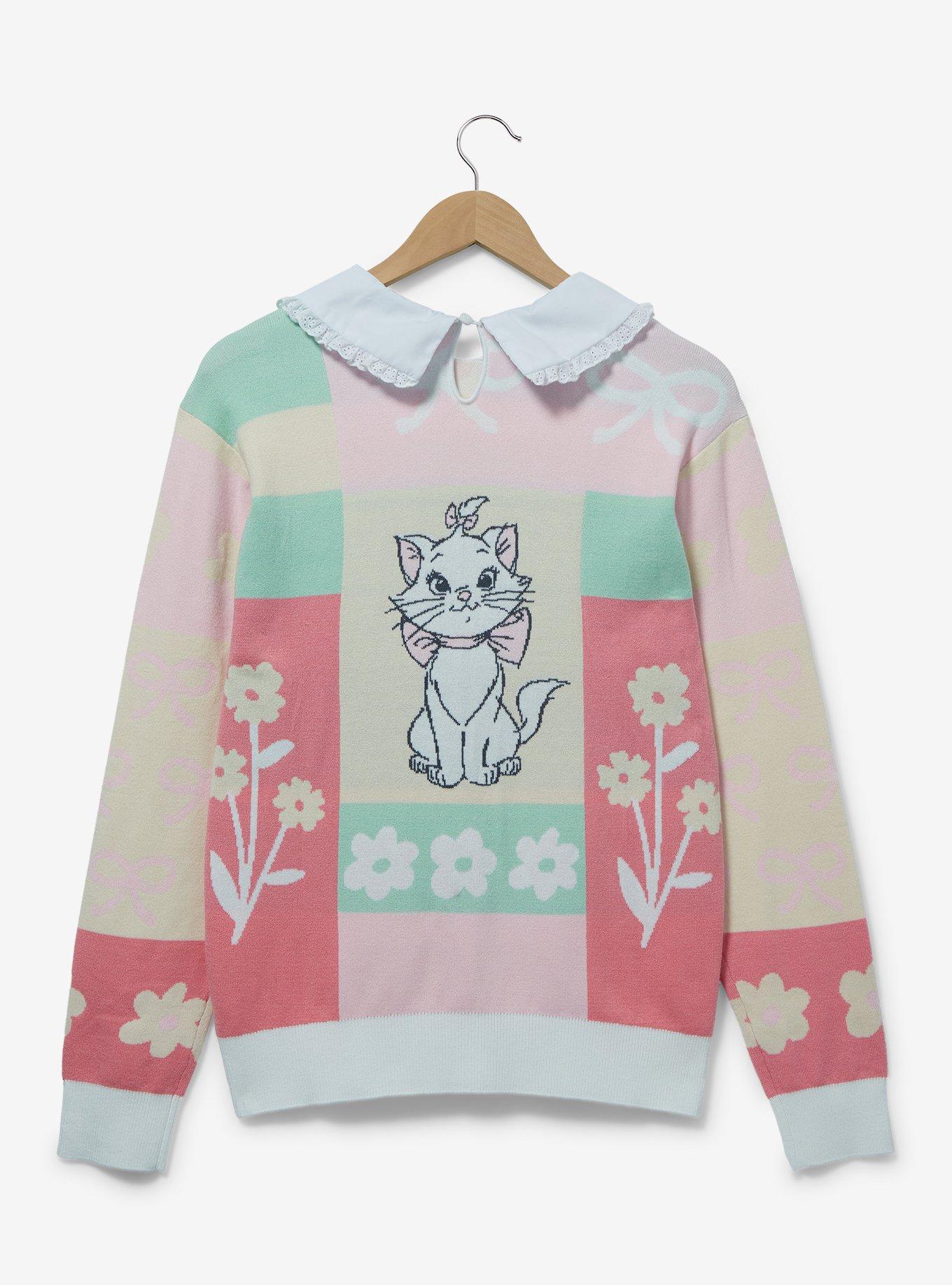 Disney The Aristocats Marie Floral Collared Sweater, , hi-res