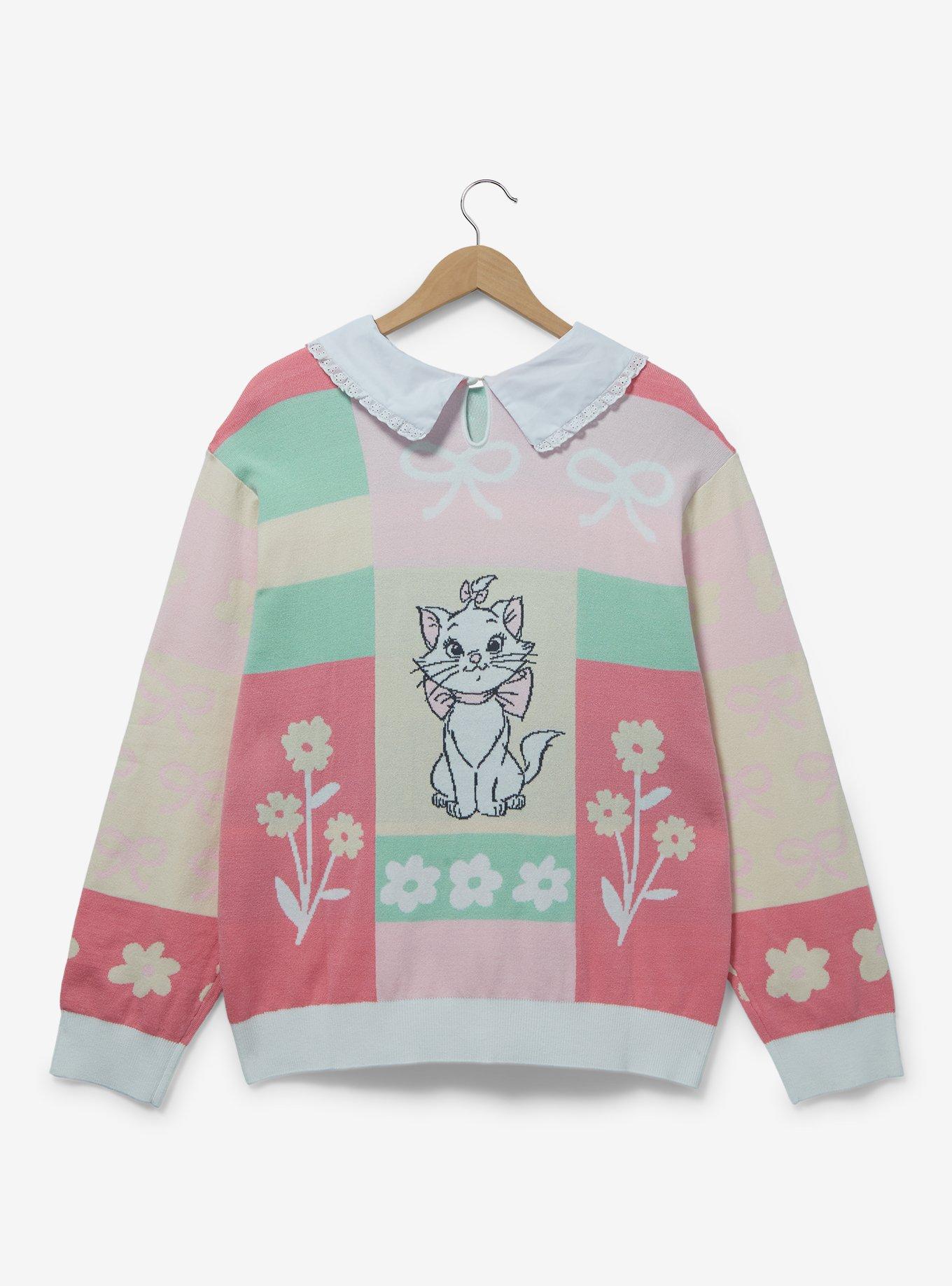 Disney The Aristocats Marie Floral Collared Sweater Plus Size, MULTI, alternate