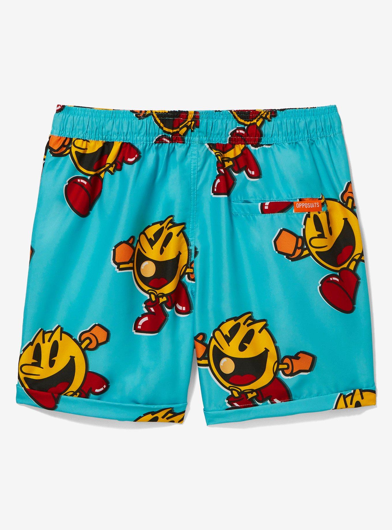 OppoSuits Pac-Man Allover Print Shorts, BLUE, alternate