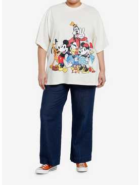 Disney Mickey Mouse And Friends Front & Back Group Girls Oversized T-Shirt Plus Size, , hi-res