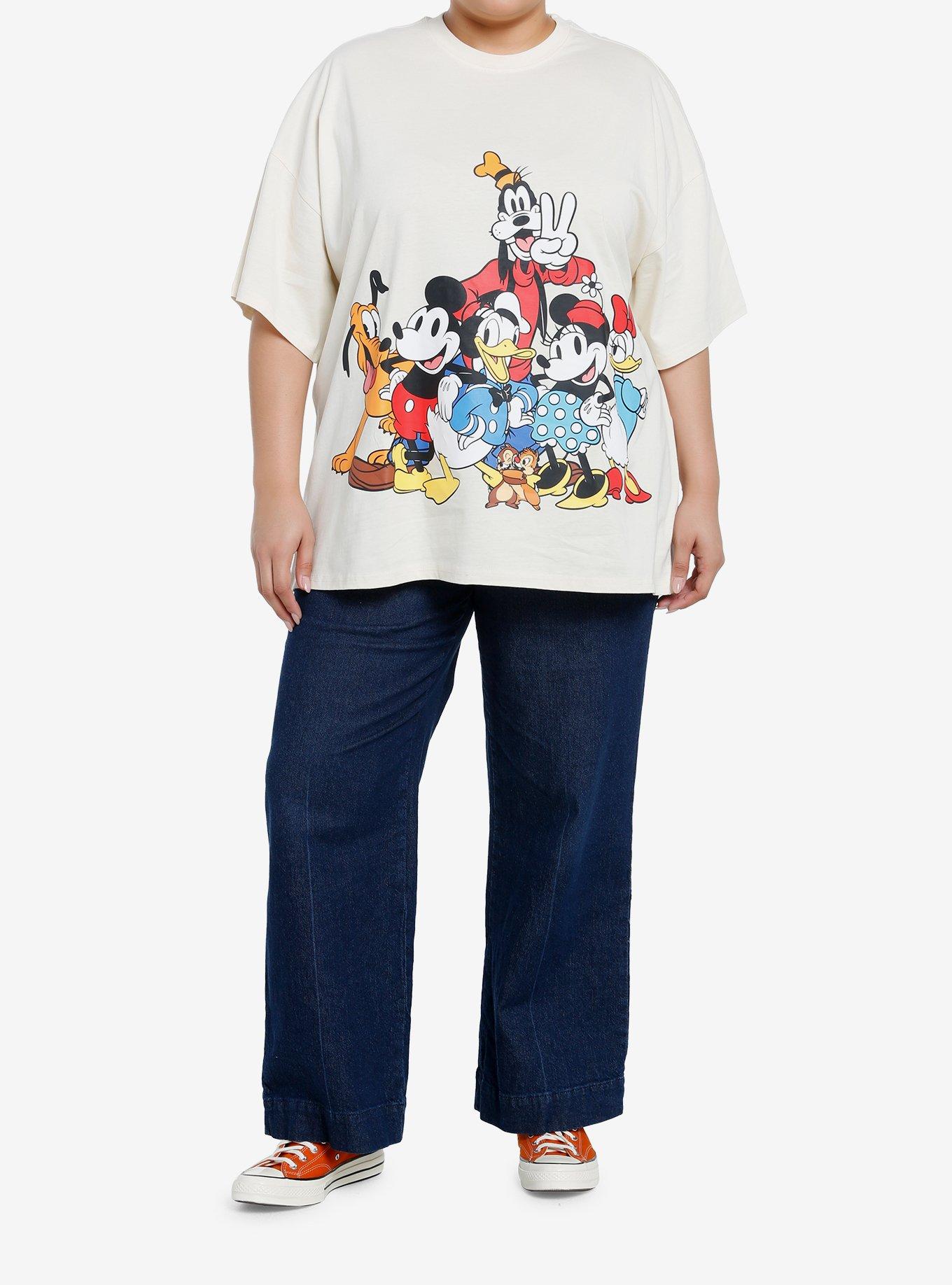 Disney Mickey Mouse And Friends Front & Back Group Girls Oversized T-Shirt Plus Size, MULTI, alternate