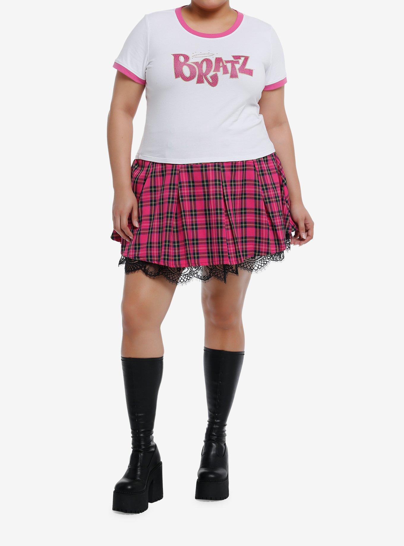 Bratz Rhinestone Girls Ringer Baby T-Shirt Plus Size, PINK, alternate