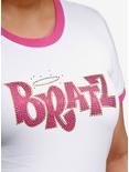 Bratz Rhinestone Girls Ringer Baby T-Shirt Plus Size, PINK, alternate