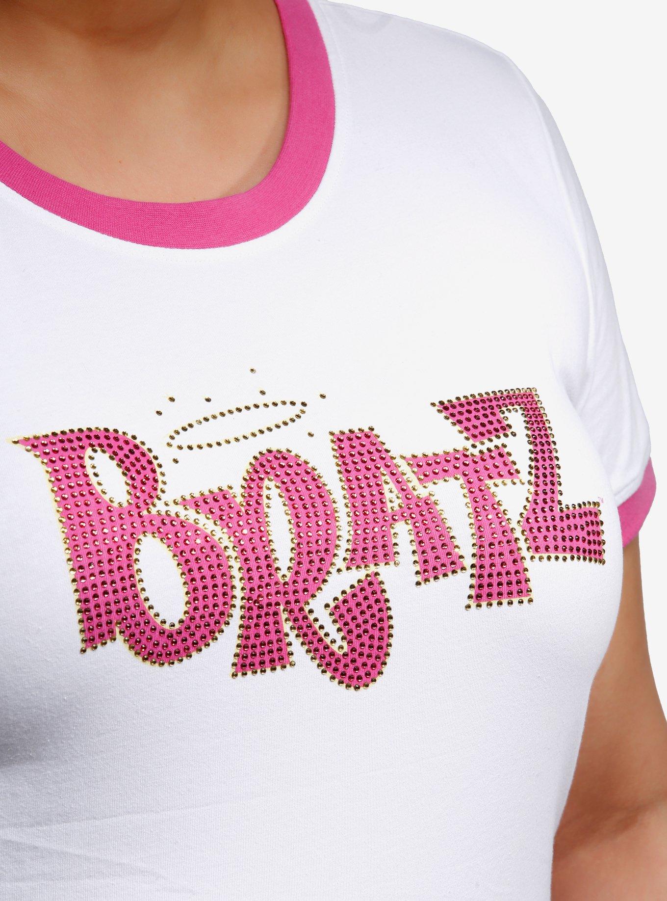 Bratz Rhinestone Girls Ringer Baby T-Shirt Plus Size, PINK, alternate