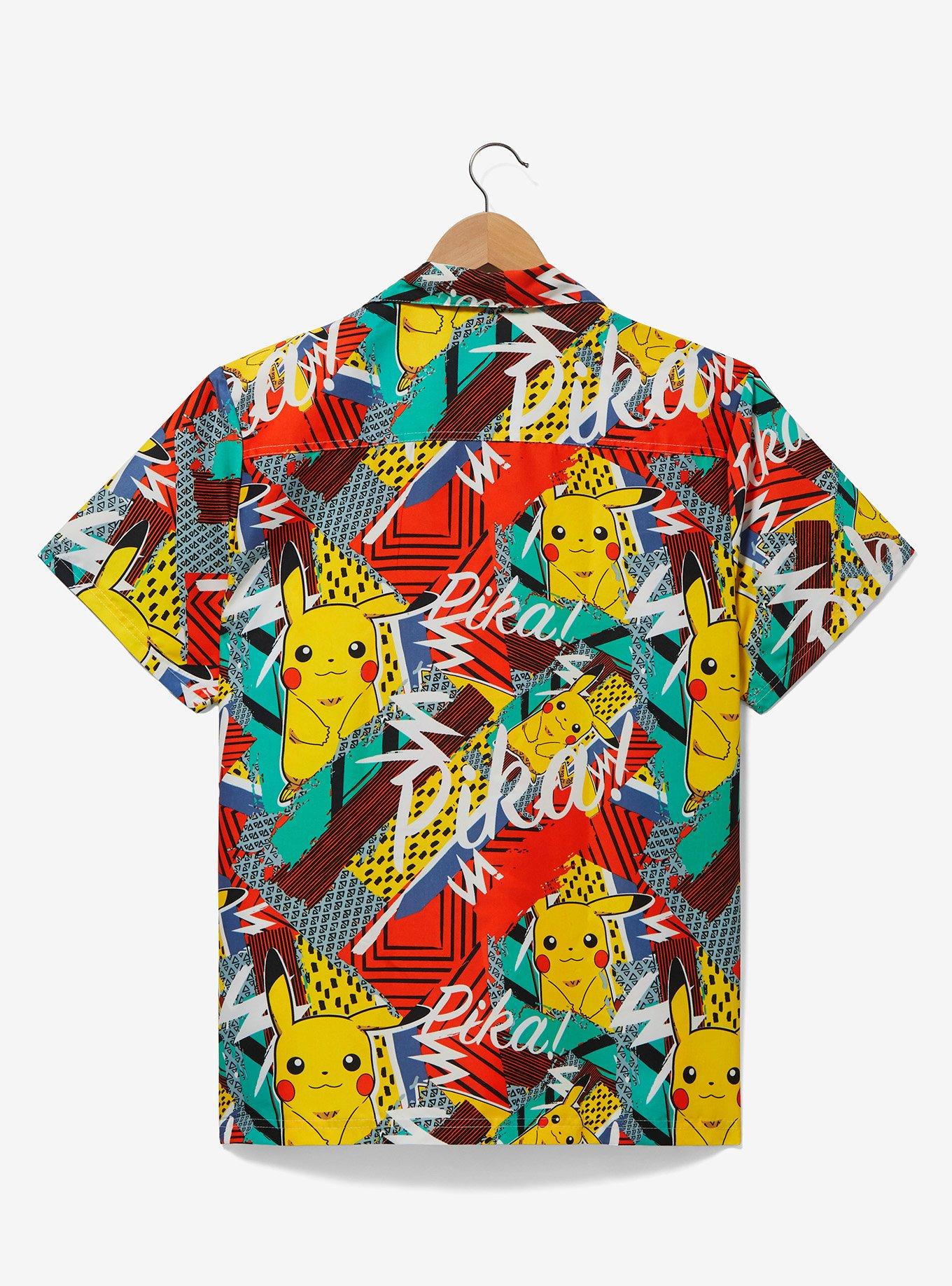 OppoSuits Pok&eacute;mon Pikachu Patterned Allover Print Woven Button-Up Top - BoxLunch Exclusive, MULTI, alternate