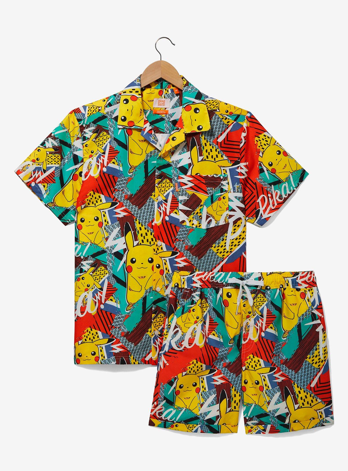 OppoSuits Pok&eacute;mon Pikachu Patterned Allover Print Woven Button-Up Top - BoxLunch Exclusive, MULTI, alternate
