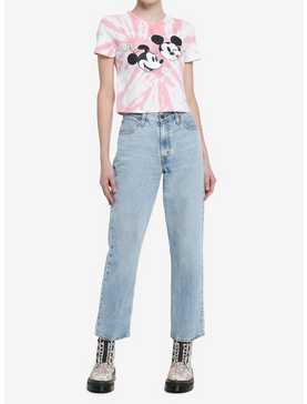 Her Universe Disney Mickey Mouse & Minnie Mouse Kiss Tie-Dye Crop Girls T-Shirt, , hi-res