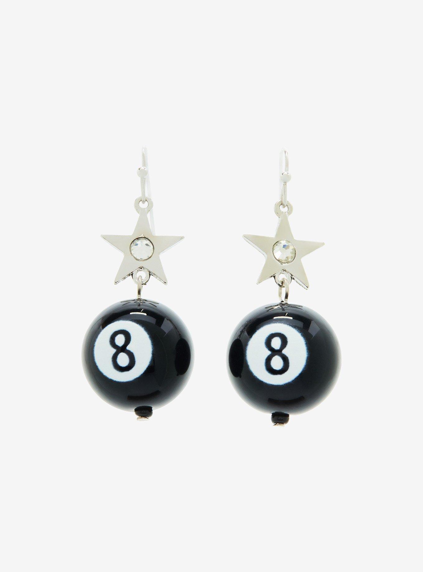 Social Collision 8 Ball Star Earrings, , alternate