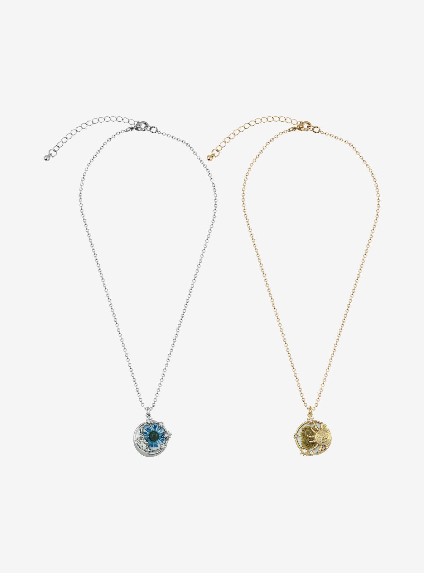Cosmic Aura Celestial Dried Flower Best Friend Necklace Set, , alternate