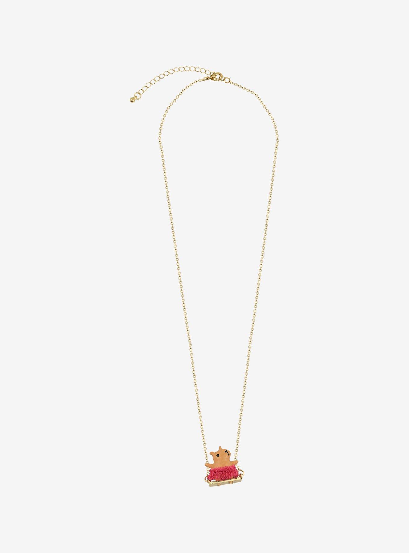 Sweet Society Capybara In A Tutu Pendant Necklace, , alternate
