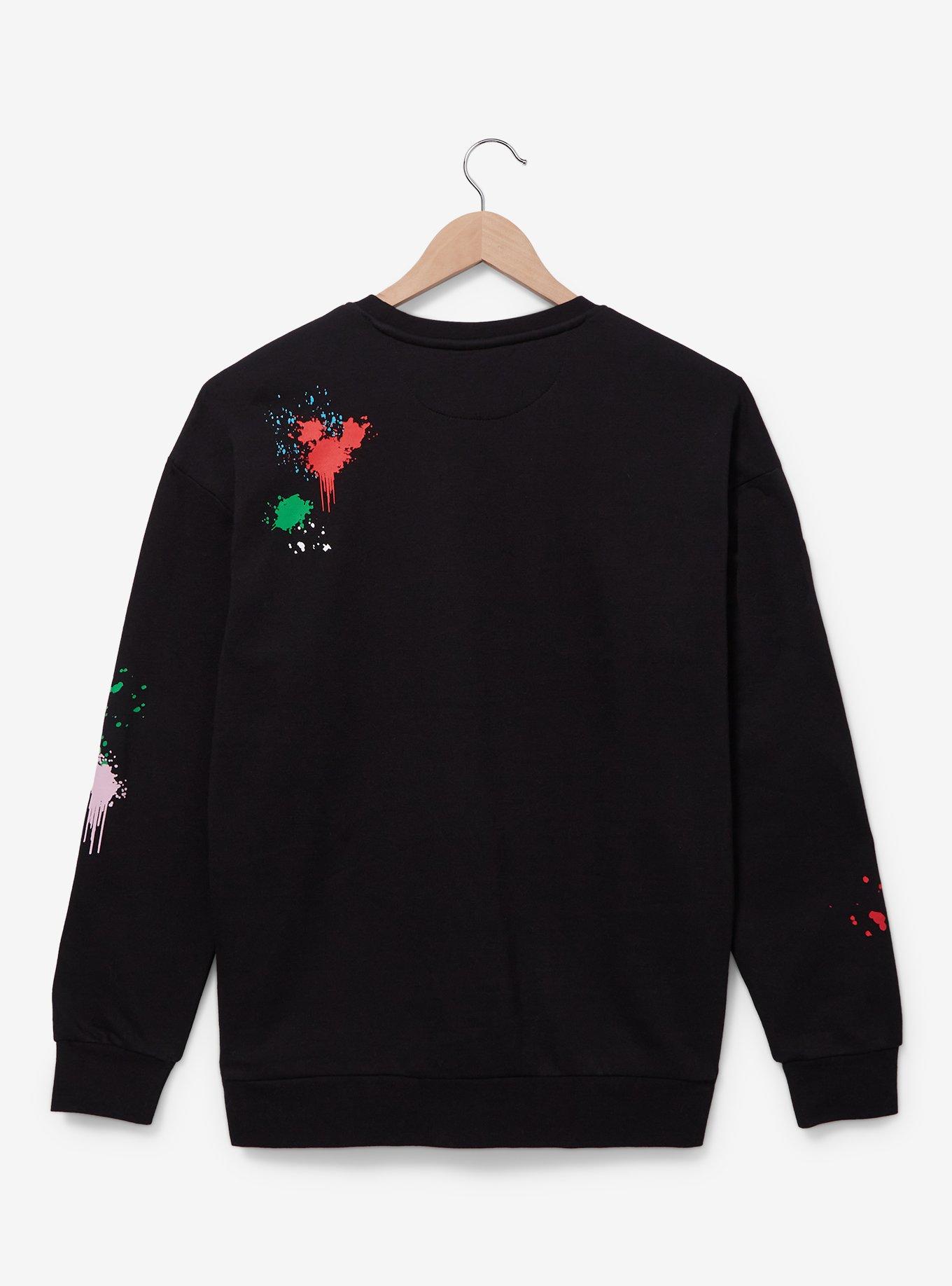 Disney Minnie Mouse Paint Splatter Crewneck - BoxLunch Exclusive, BLACK, alternate