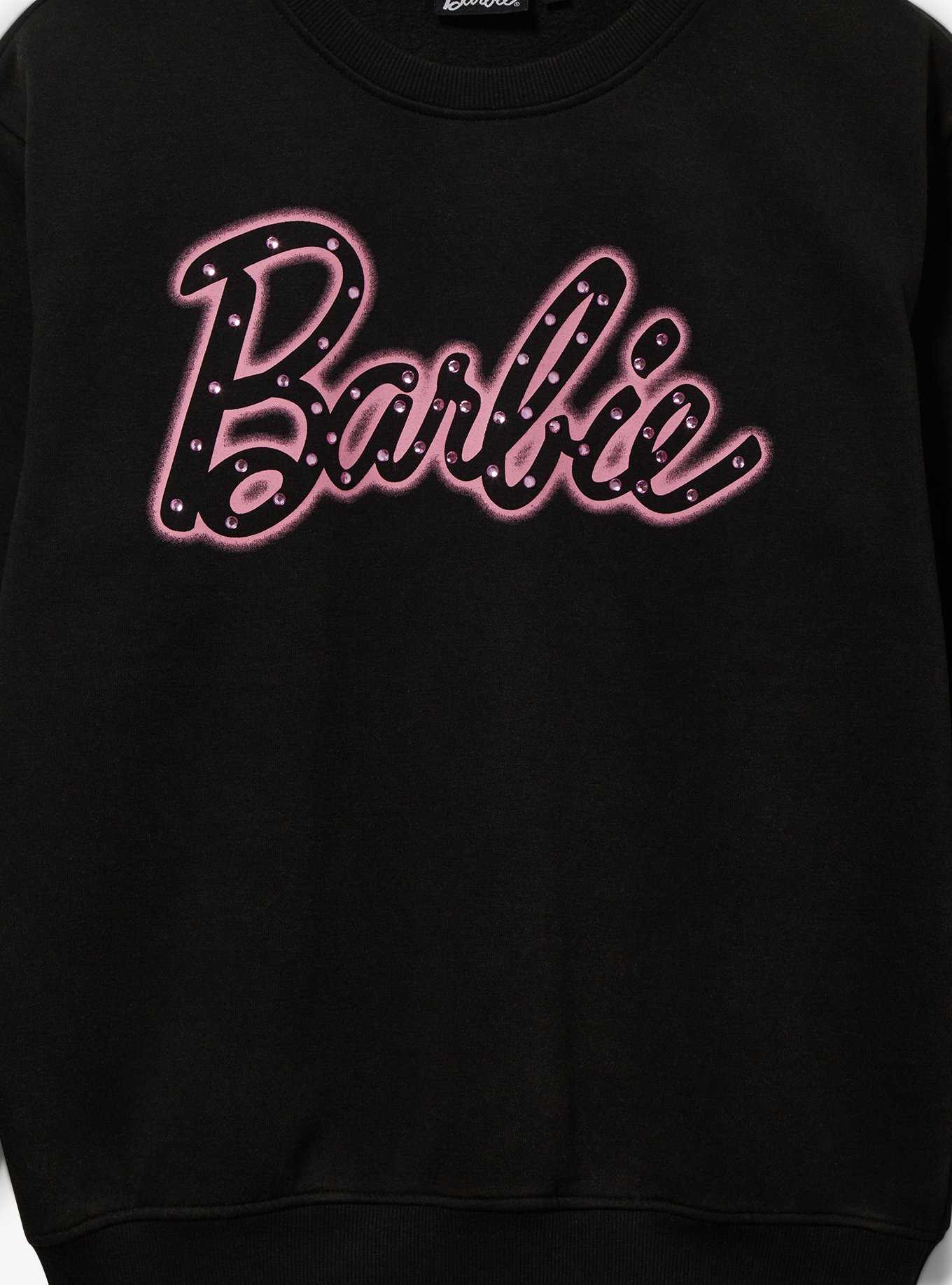 Barbie Rhinestone Logo Women's Crewneck - BoxLunch Exclusive, , hi-res