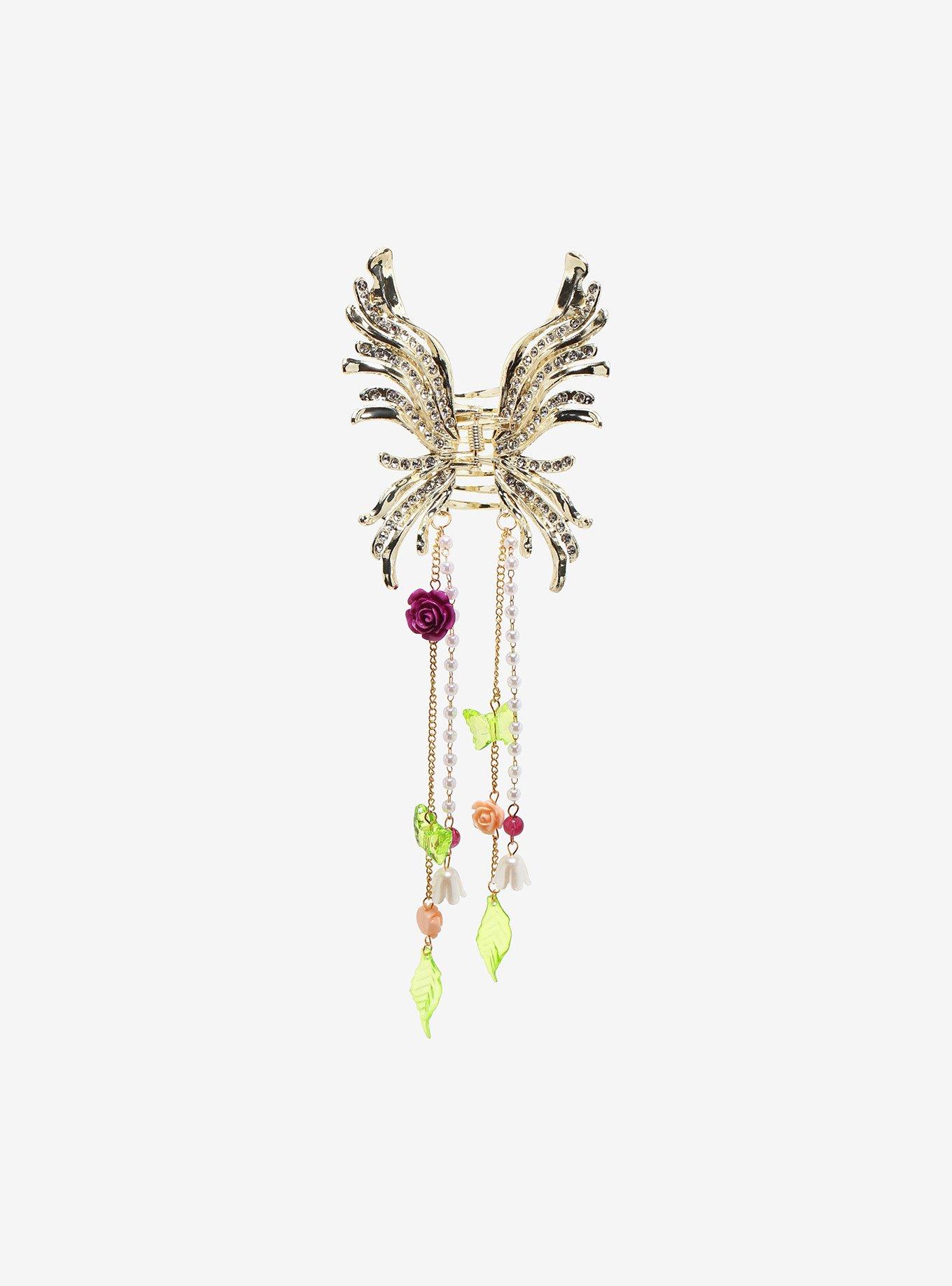 Thorn & Fable Gold Butterfly Charm Claw Hair Clip