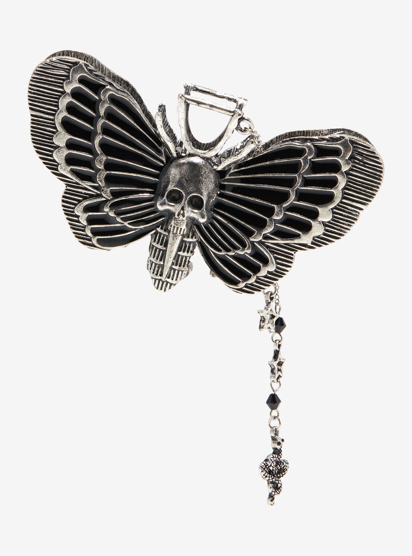 Thorn & Fable Death's-head Moth Claw Hair Clip, , alternate