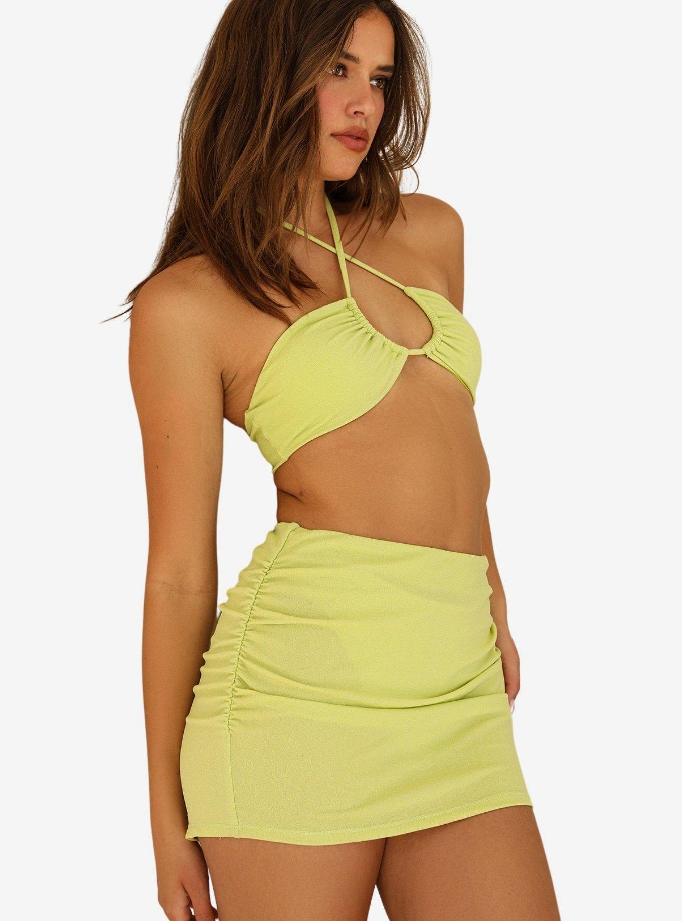 Dippin' Daisy's Lucky Swim Skirt Cover-Up Lime Green, GREEN, alternate