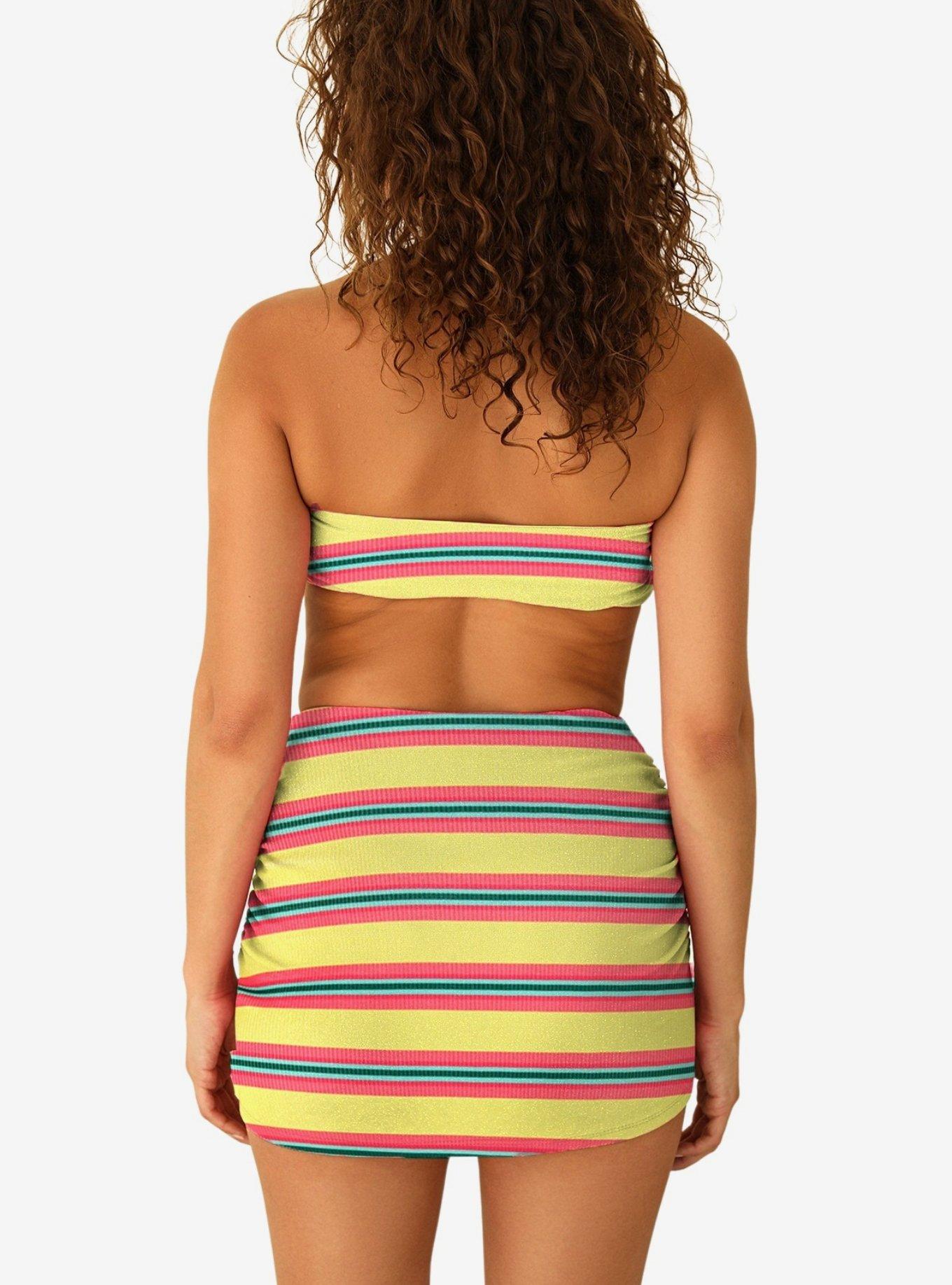 Dippin' Daisy's Lucky Swim Skirt Cover-Up Y2K Stripe, MULTI, alternate