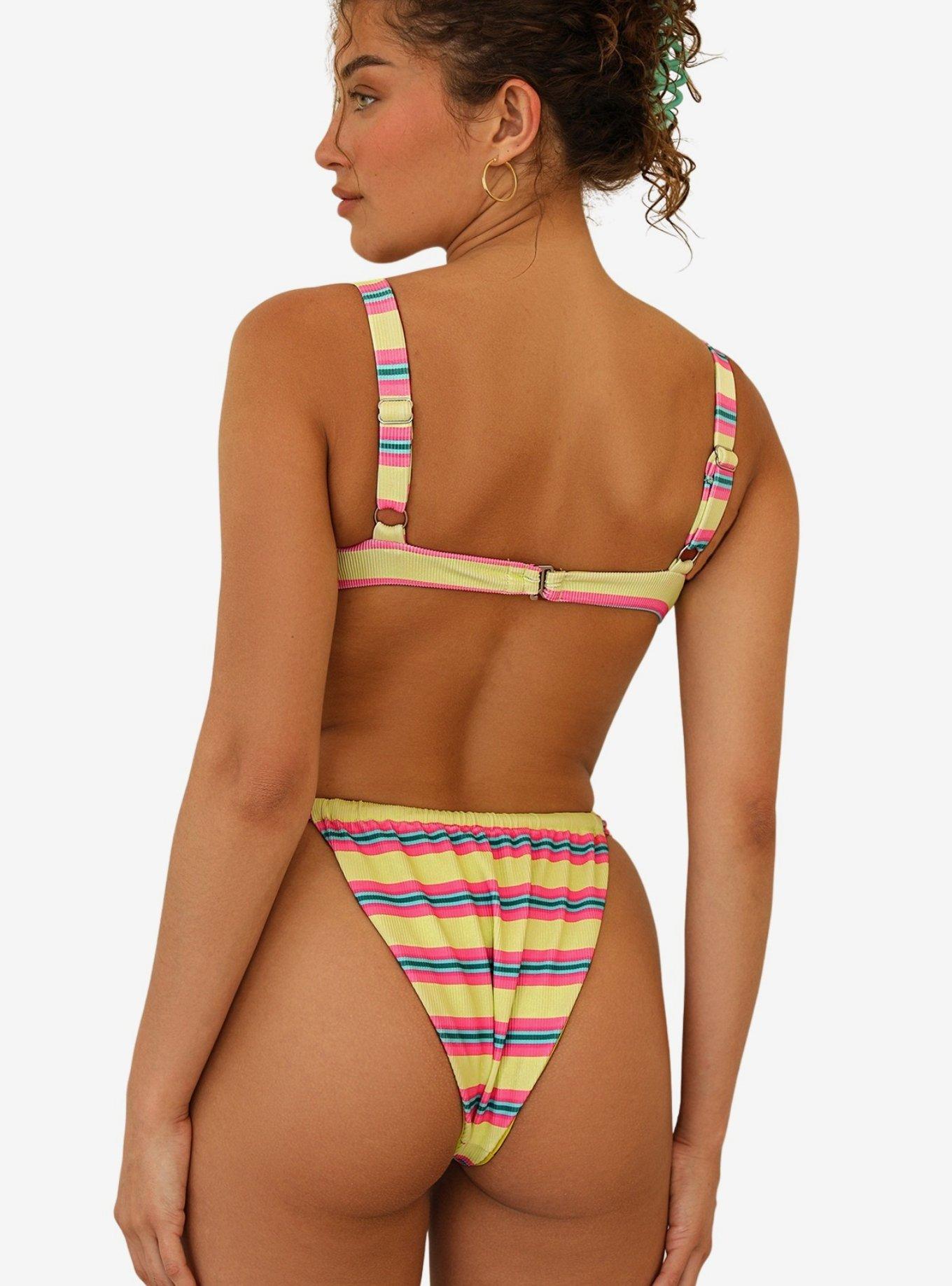 Dippin' Daisy's Bisou Swim Bottom Y2K Stripe, , hi-res