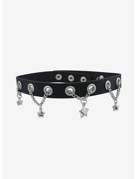 Social Collision Star Charms Faux Leather Choker, , hi-res