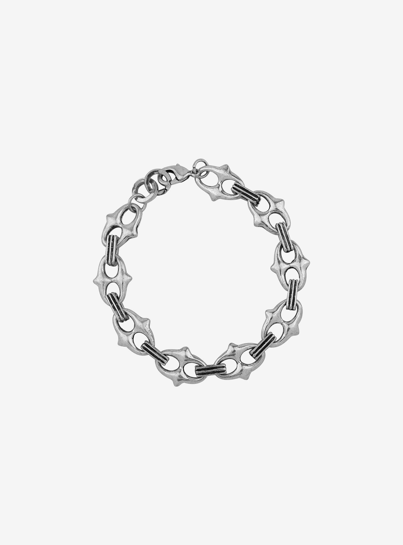 Silver Chain Link Guys Bracelet, , alternate
