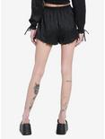 Goth Black Pinstripe Girls Lounge Shorts, BLACK, alternate