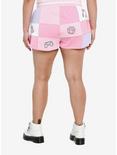 Pink Gamer Patch Girls Lounge Shorts Plus Size, MULTI, alternate