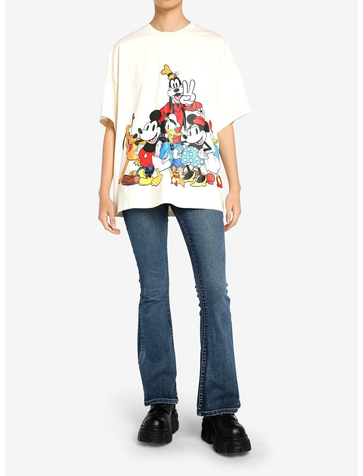Disney Mickey Mouse And Friends Front & Back Group Oversized T-Shirt, MULTI, alternate