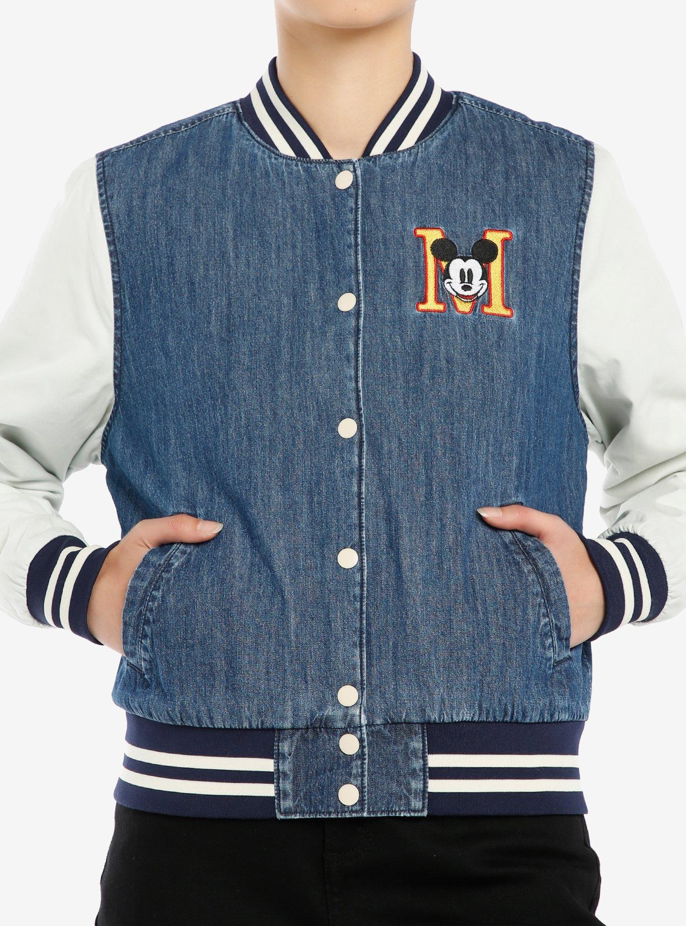 Disney Mickey Mouse And Friends Denim Varsity Jacket, , hi-res