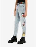 Disney Mickey Mouse And Friends Mom Jeans With Belt, MEDIUM BLUE WASH, alternate