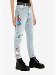 Disney Mickey Mouse And Friends Mom Jeans With Belt, MEDIUM BLUE WASH, alternate