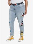 Disney Mickey Mouse And Friends Mom Jeans With Belt Plus Size, MEDIUM BLUE WASH, alternate