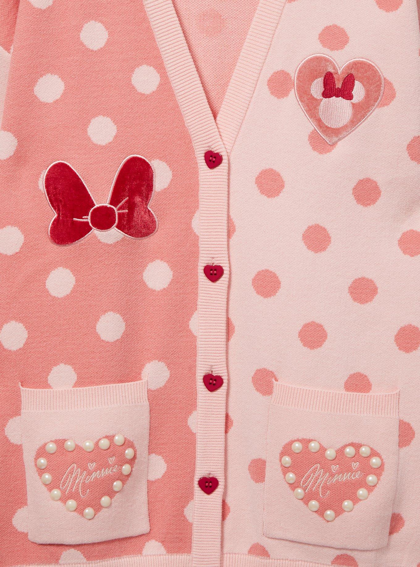 Disney Minnie Mouse Polka Dot Women's Cardigan - BoxLunch Exclusive, PINK, alternate