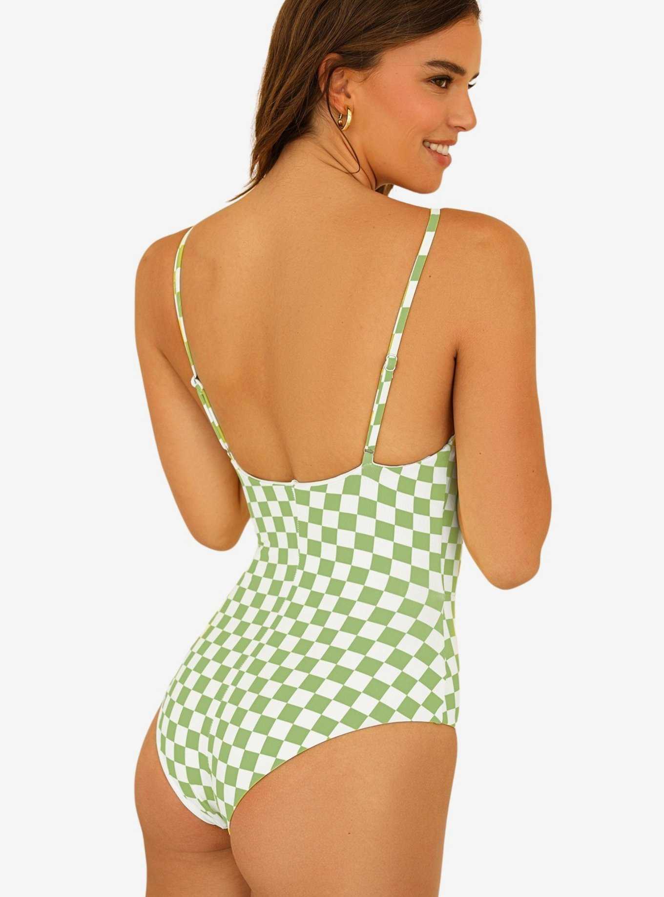 Dippin' Daisy's Bliss Swim One Piece Checked Out Green, , hi-res