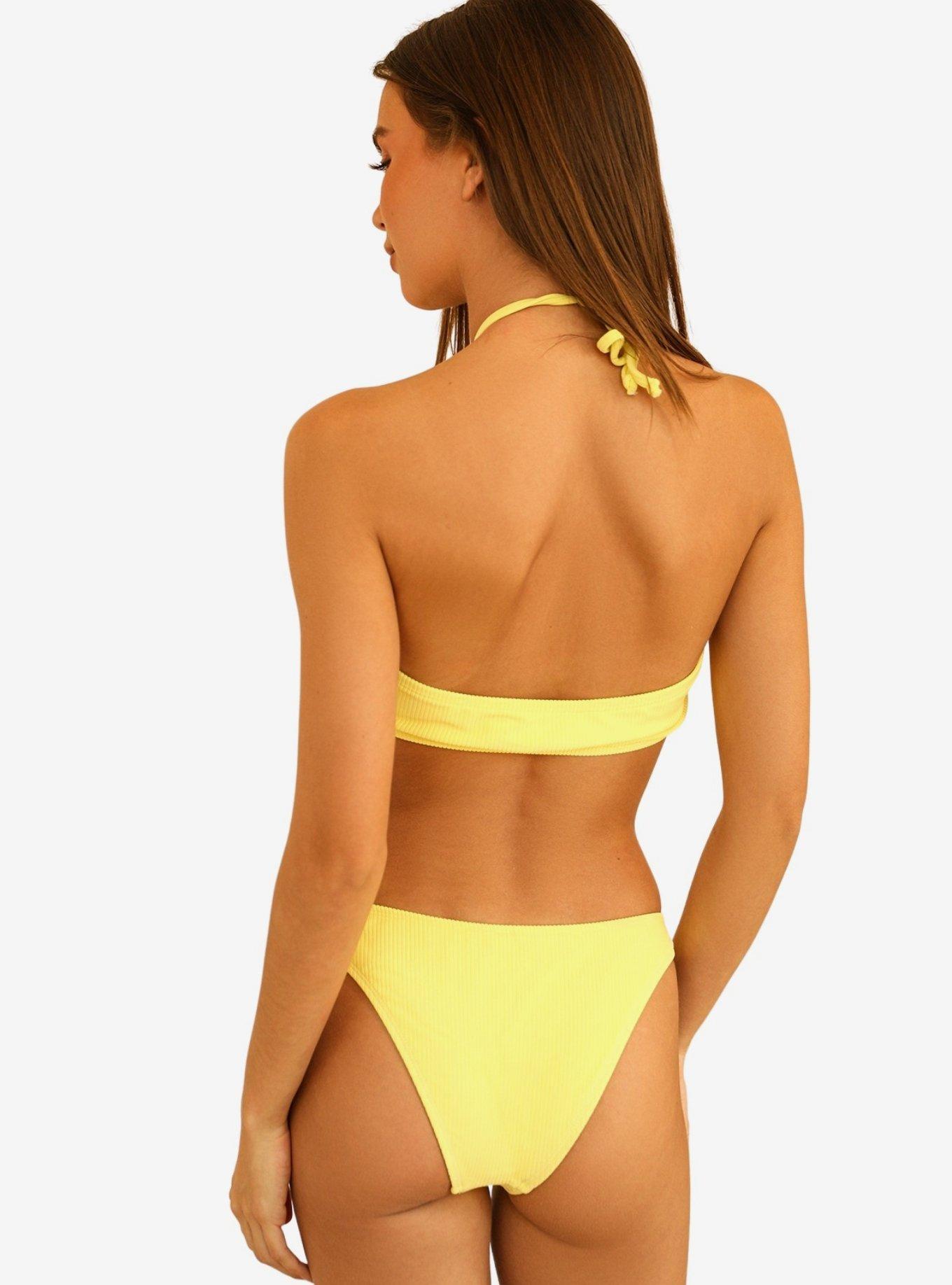 Dippin' Daisy's Amalfi Swim Top Limelight Yellow Ribbed