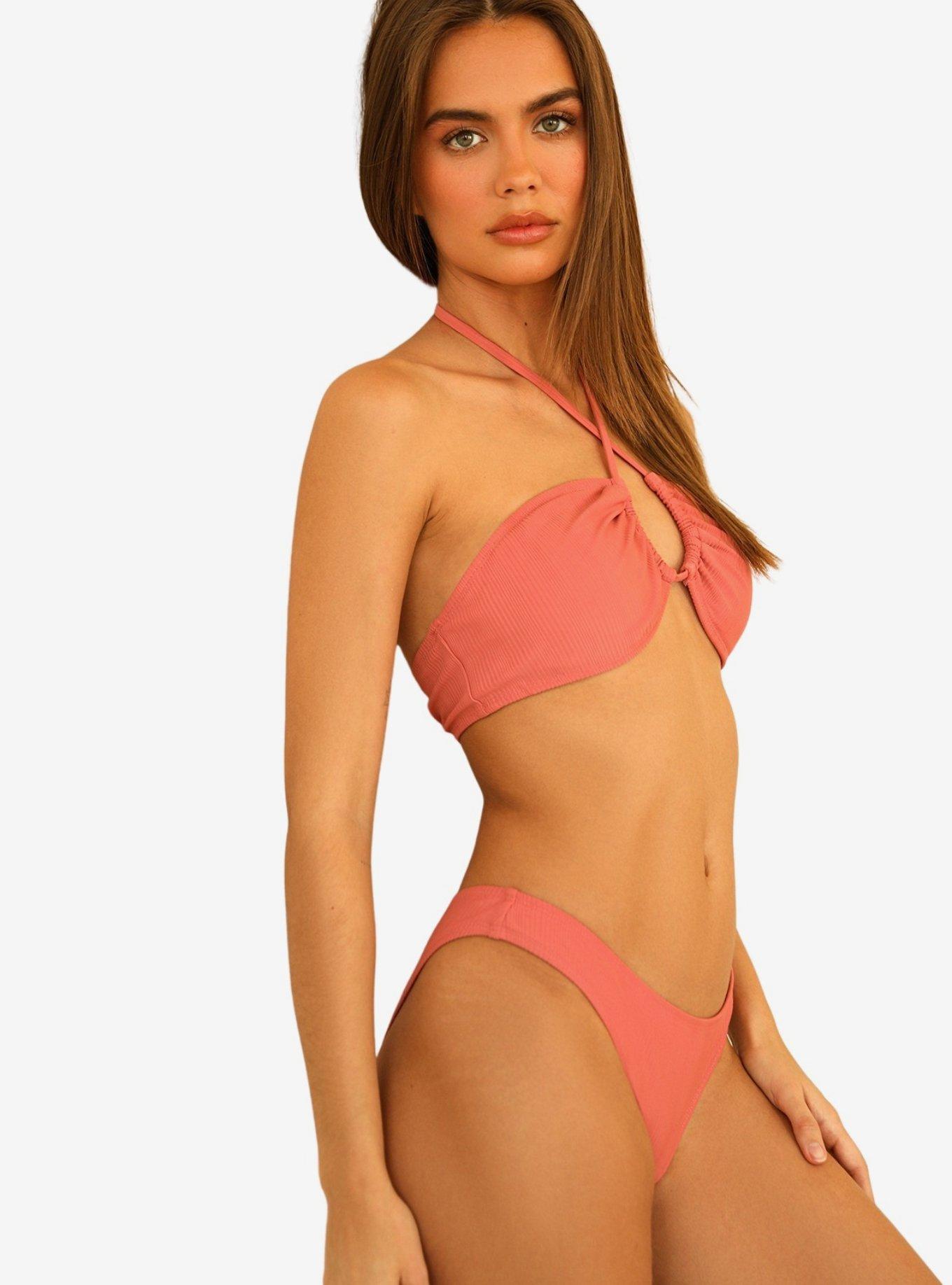 Dippin' Daisy's Amalfi Swim Top Hawaiian Sun Pink Ribbed, PINK, alternate