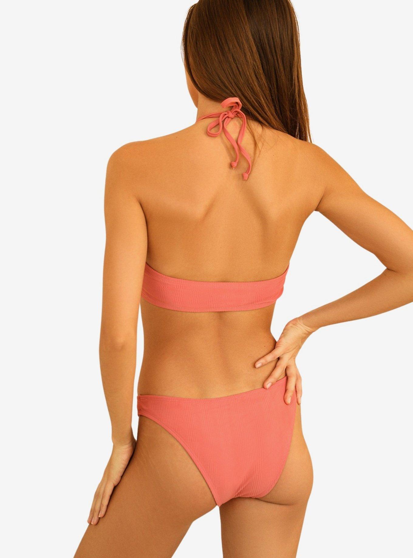 Dippin' Daisy's Amalfi Swim Top Hawaiian Sun Pink Ribbed, PINK, alternate