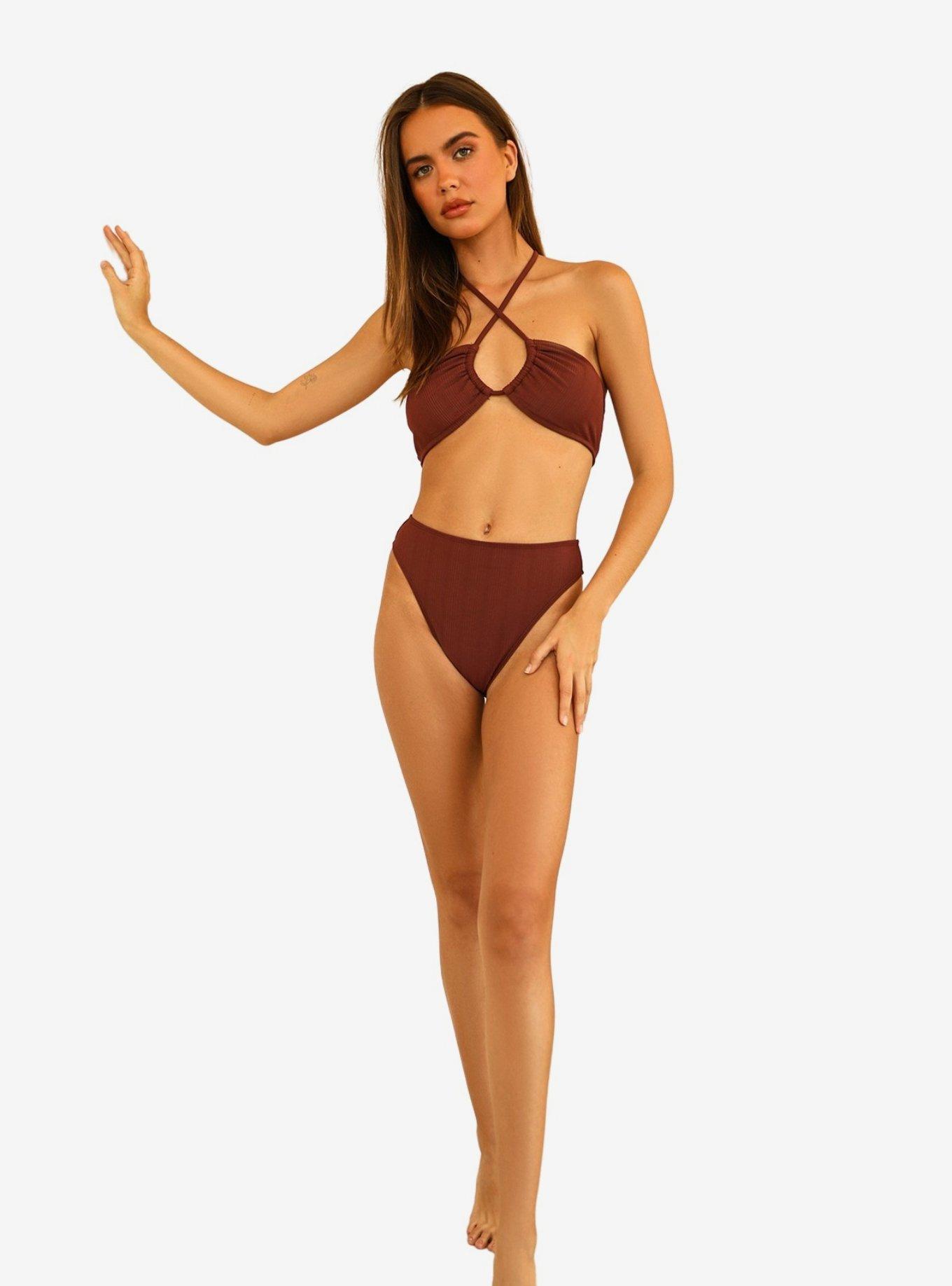Dippin' Daisy's Amalfi Swim Top Clay Maroon Ribbed, MAROON, alternate